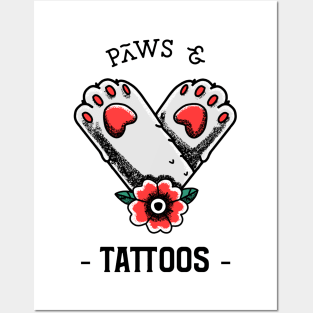 Paws and Tattoos White Posters and Art